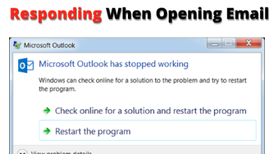 microsoft outlook not responding when opening email