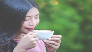 girl sipping coffee