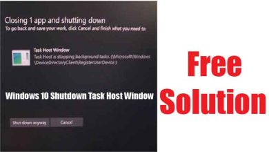 windows 10 shutdown task host window