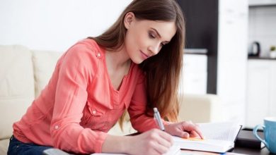a female student preparing Graduation Thesis